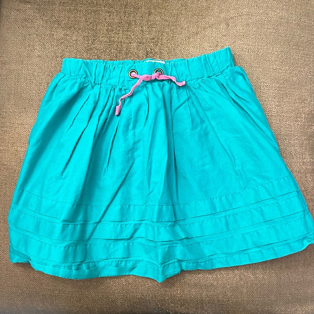 Mini Boden skirt size 4-5 greenish blue color with pink lining underneath